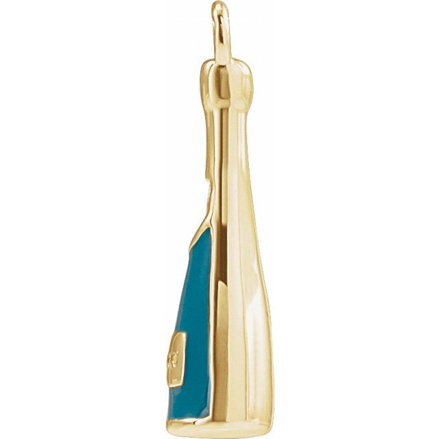 Enamel Diamond Champagne Dangle Charm