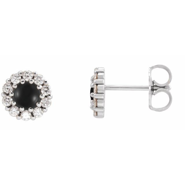 Rose-Cut Diamond Halo Earrings