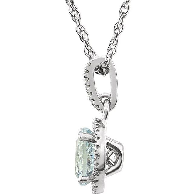 Halo Birthstone Necklace