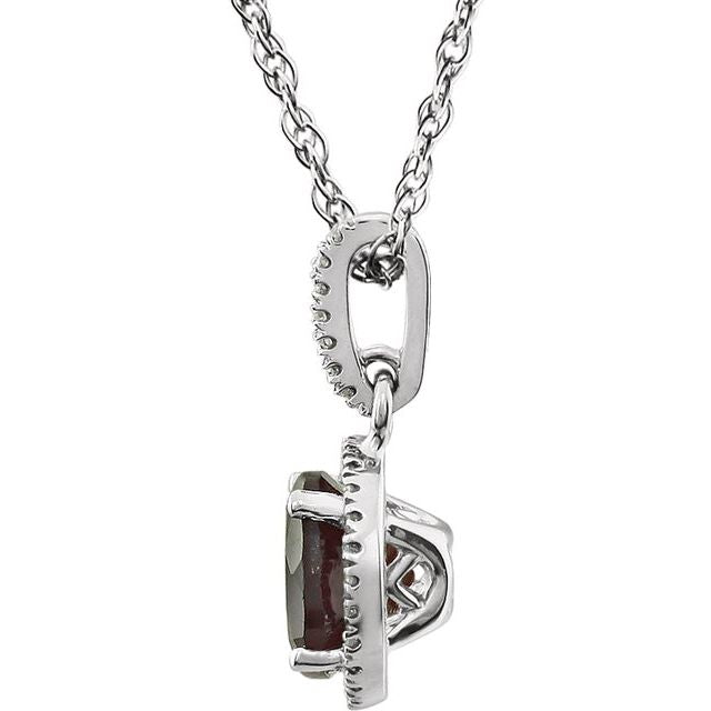 Halo Birthstone Necklace