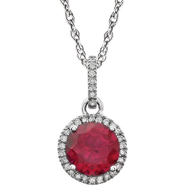 Halo Birthstone Necklace