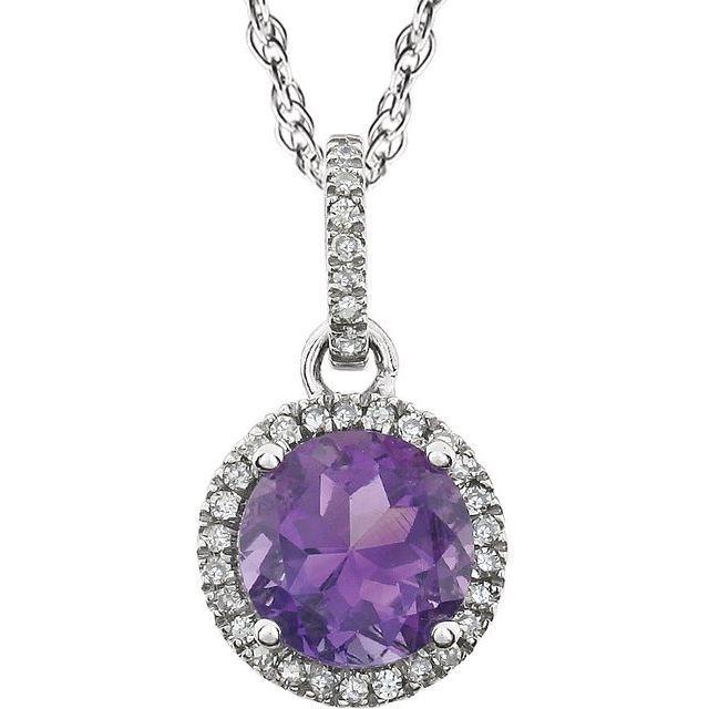 Halo Birthstone Necklace