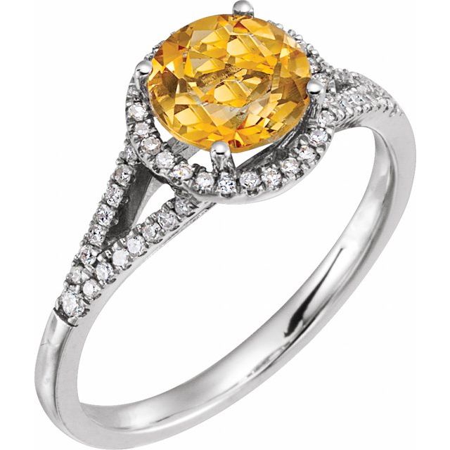 Halo Birthstone Ring