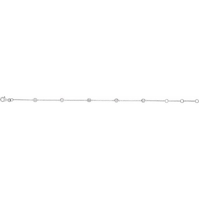 Bezel-Set Diamond Station Bracelet
