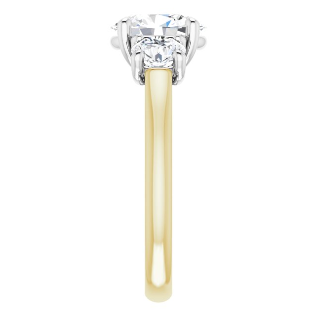 9x7 mm Oval Moissanite Engagement Ring 3-Stone