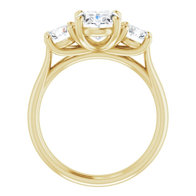 9x7 mm Oval Moissanite Engagement Ring 3-Stone