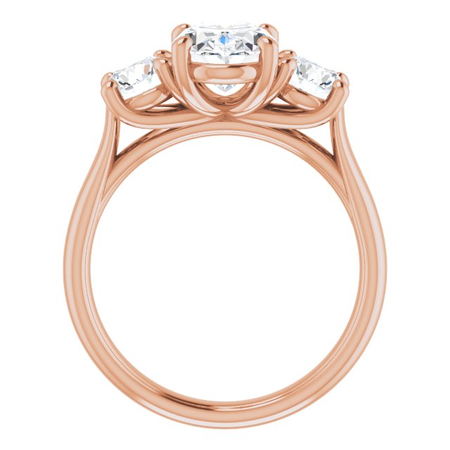 9x7 mm Oval Moissanite Engagement Ring 3-Stone