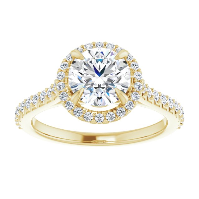 7 mm Round Lab-Grown Diamond Halo Engagement Ring