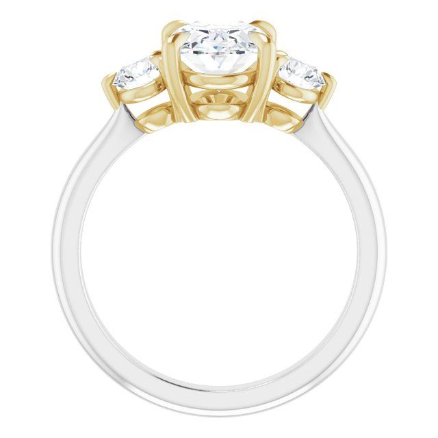 9x7 mm Oval Moissanite Engagement Ring 3-Stone