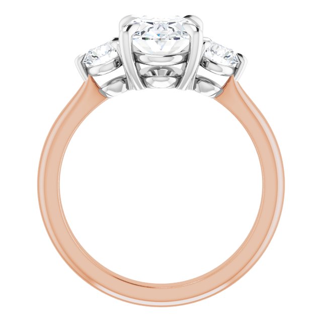 9x7 mm Oval Moissanite Engagement Ring 3-Stone