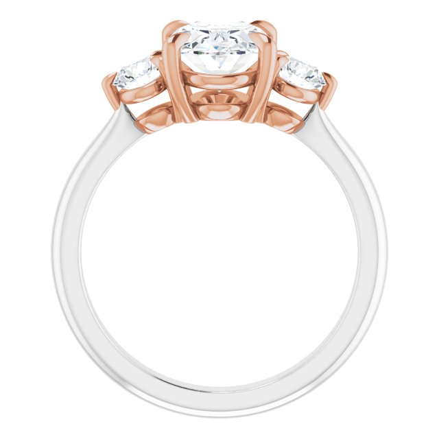 9x7 mm Oval Moissanite Engagement Ring 3-Stone