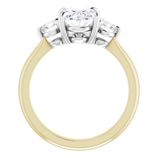 9x7 mm Oval Moissanite Engagement Ring 3-Stone