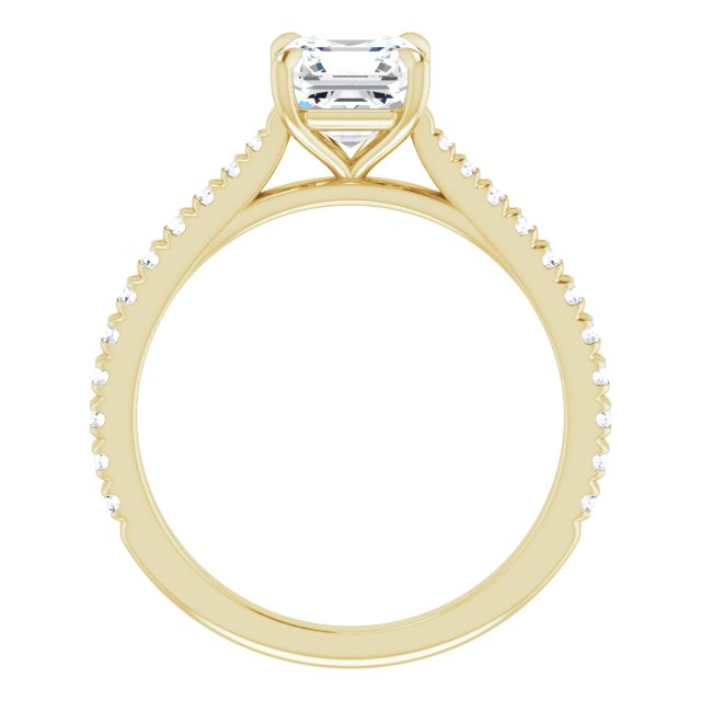 Asscher French Set Engagement Ring