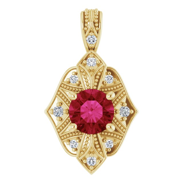 Vintage-Inspired Accented Pendant Shield