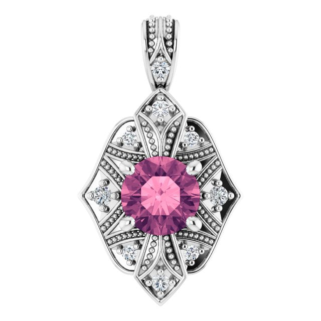 Vintage-Inspired Accented Pendant Shield