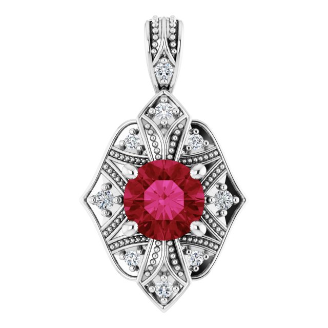 Vintage-Inspired Accented Pendant Shield