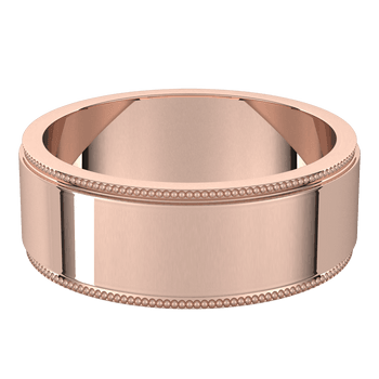 Custom Stepped Edge Milgrain Flat Band