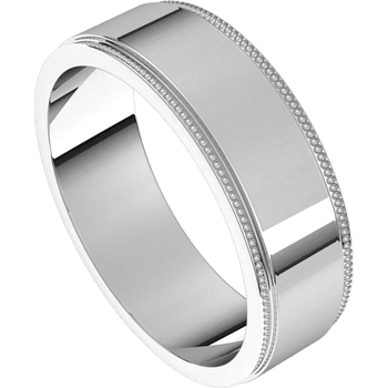 Custom Stepped Edge Milgrain Flat Band