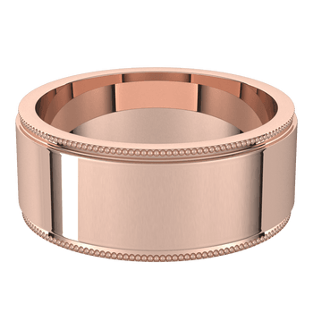 Custom Stepped Edge Milgrain Flat Band