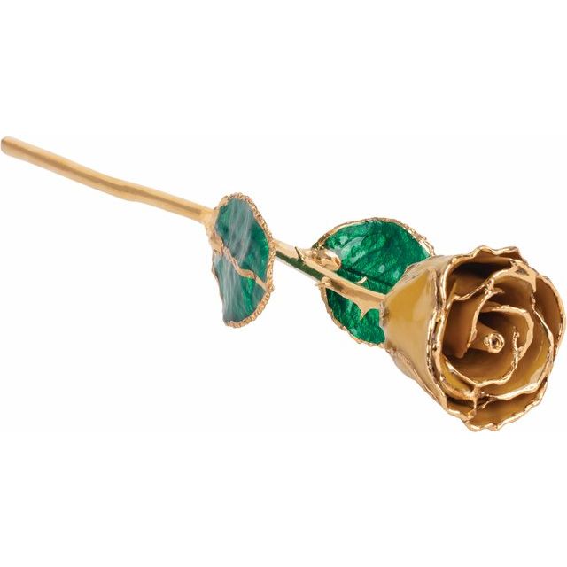 Yellow Topaz Colored Rose with Gold Trim