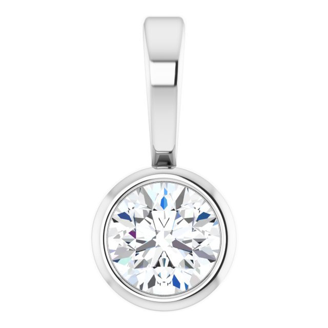 Bezel-Set Solitaire Necklace Pendant