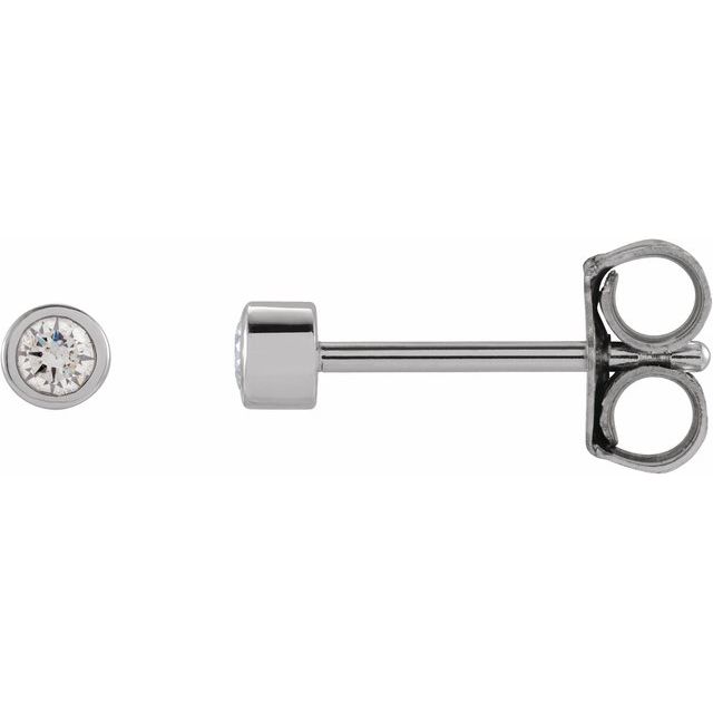 Micro Bezel-Set Diamond Stud Earrings