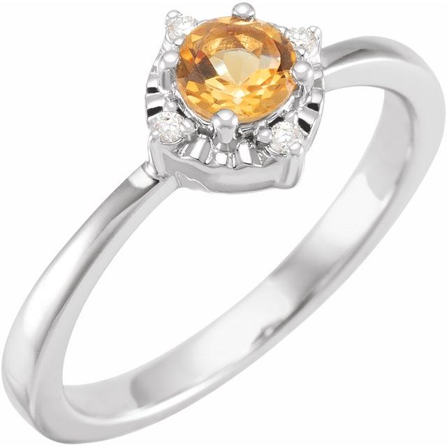 Halo Birthstone Ring
