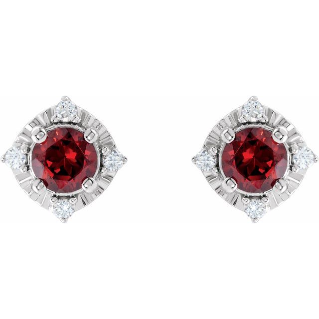 Halo Birthstone Earrings