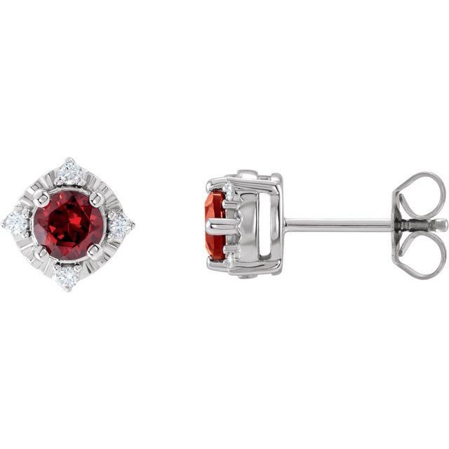 Halo Birthstone Earrings