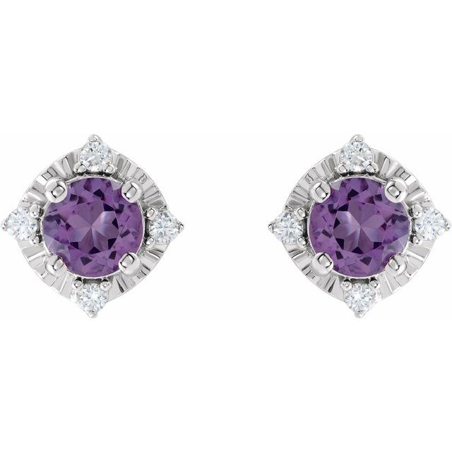 Halo Birthstone Earrings