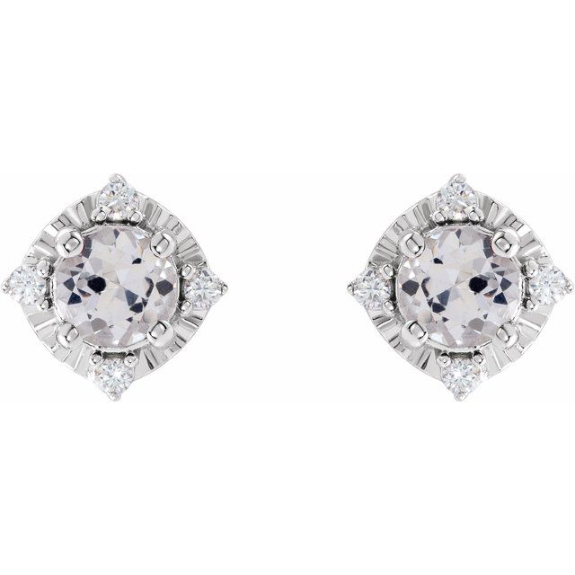 Halo Birthstone Earrings