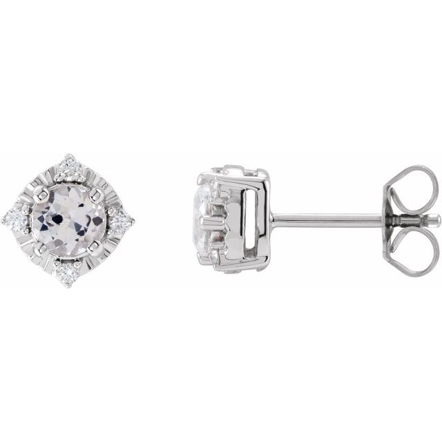 Halo Birthstone Earrings