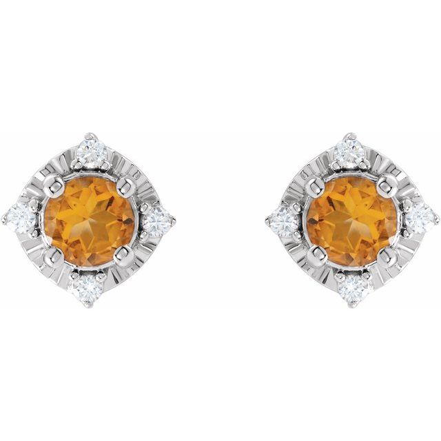 Halo Birthstone Earrings