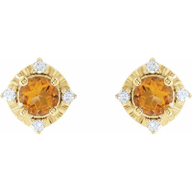 Halo Birthstone Earrings
