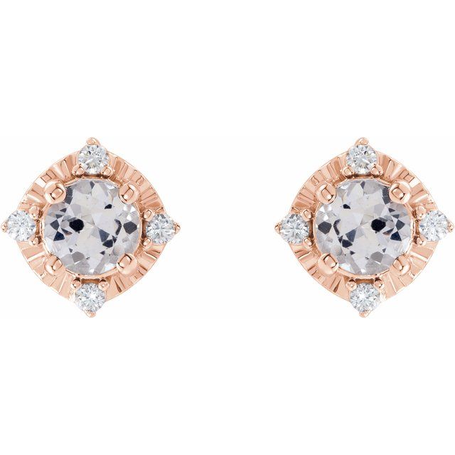Halo Birthstone Earrings