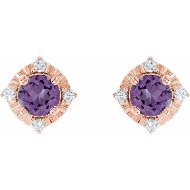 Halo Birthstone Earrings