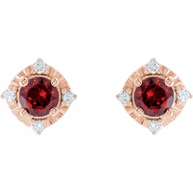 Halo Birthstone Earrings