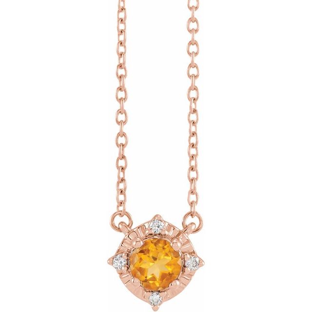 Halo Birthstone Necklace