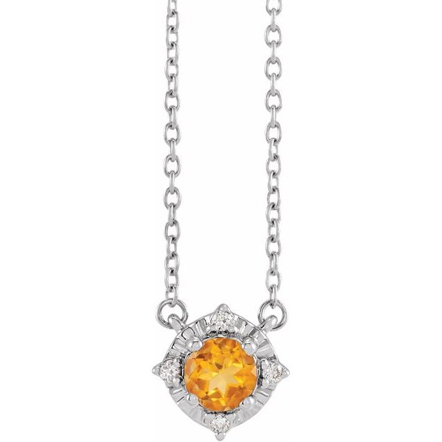 Halo Birthstone Necklace