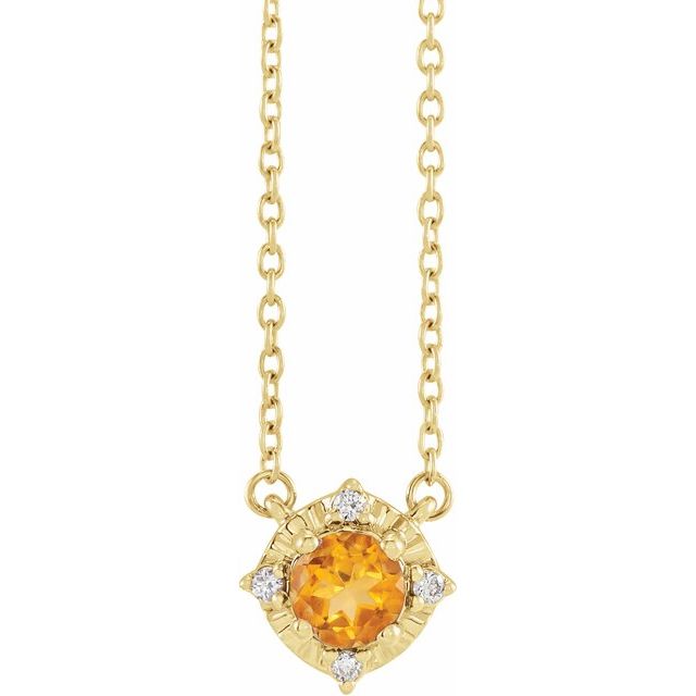 Halo Birthstone Necklace
