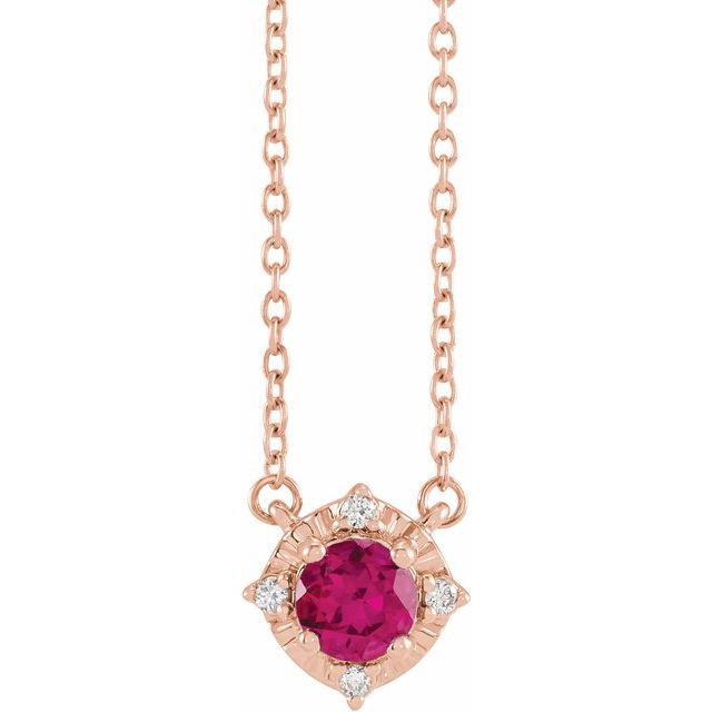 Halo Birthstone Necklace