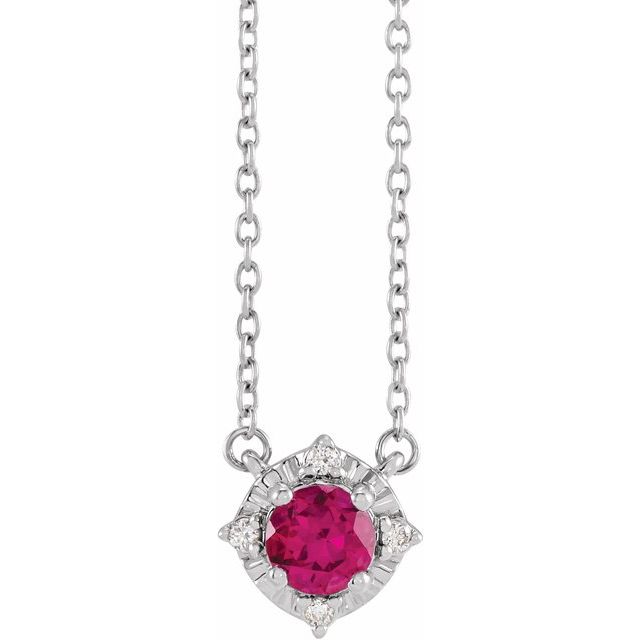 Halo Birthstone Necklace