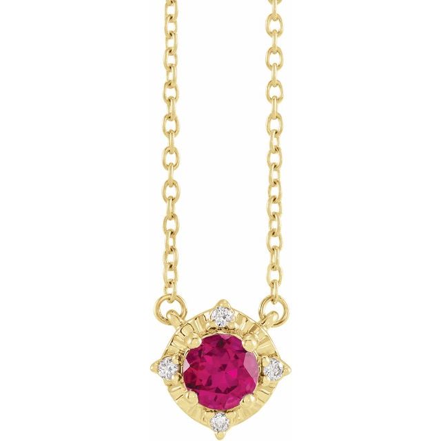 Halo Birthstone Necklace