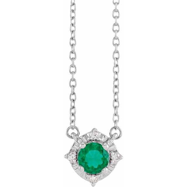 Halo Birthstone Necklace