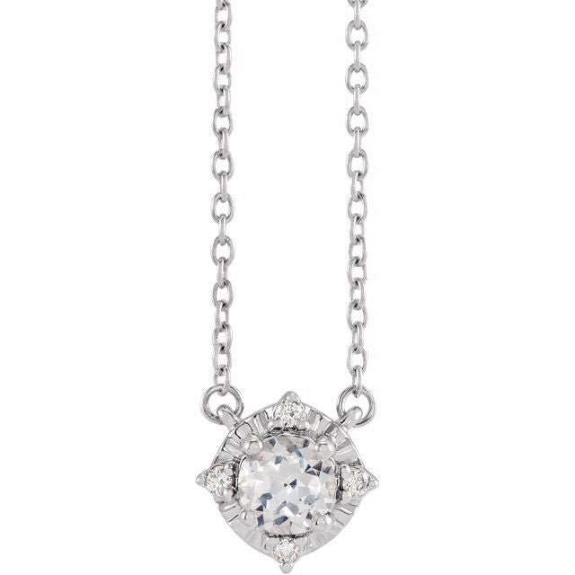 Halo Birthstone Necklace