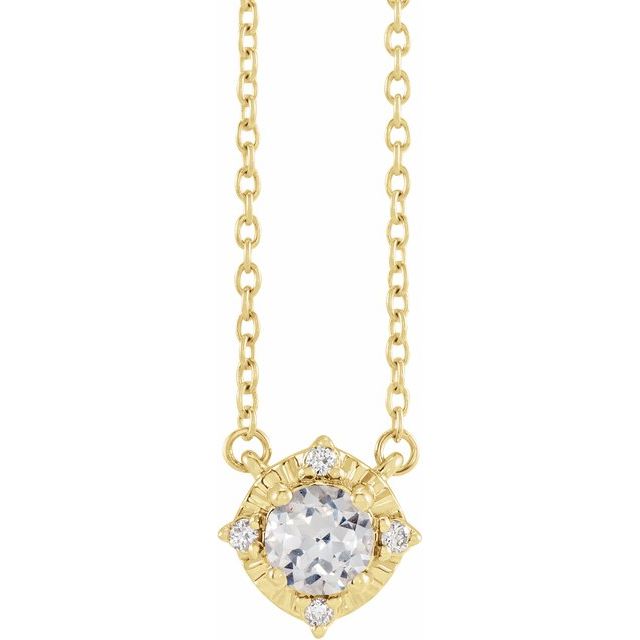 Halo Birthstone Necklace
