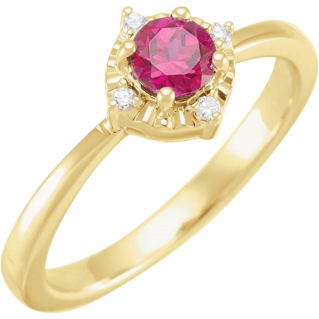 Halo Birthstone Ring