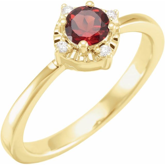 Halo Birthstone Ring