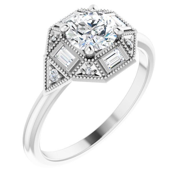 Accented Lab-Grown Diamond Engagement Ring
