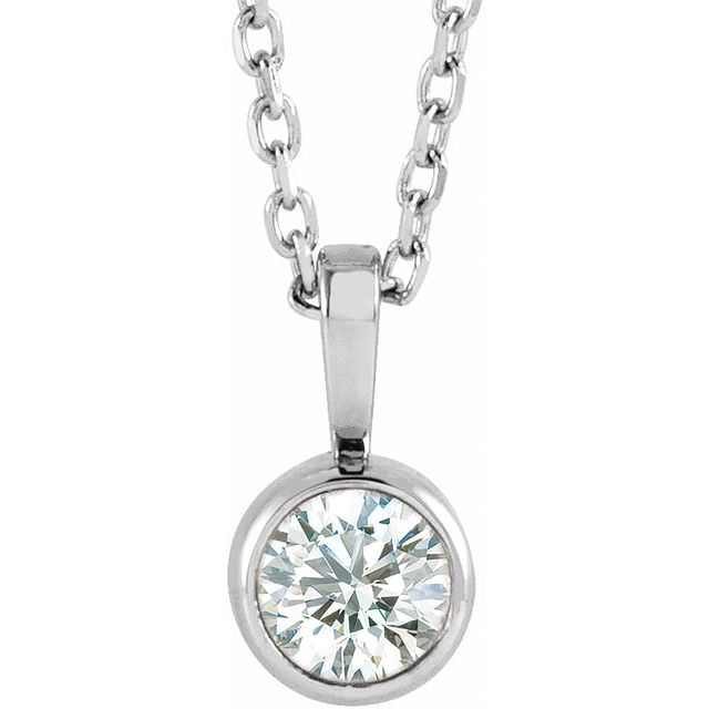 Bezel-Set Solitaire Necklace Pendant